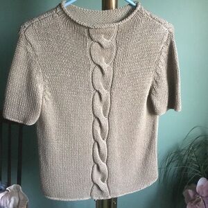 Taupe Beige Knit Top - Size S
